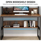 Scrivania a credenza industriale marrone/acero con ripiani, 1 persona, 107 cm L