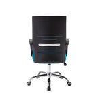 Sedia da ufficio ergonomica in rete, bianca / nera / acquamarina, girevole, 1 persona