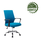Sedia da ufficio ergonomica in rete, bianca / nera / acquamarina, girevole, 1 persona
