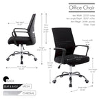 Sedia da ufficio ergonomica in rete, bianca / nera / acquamarina, girevole, 1 persona