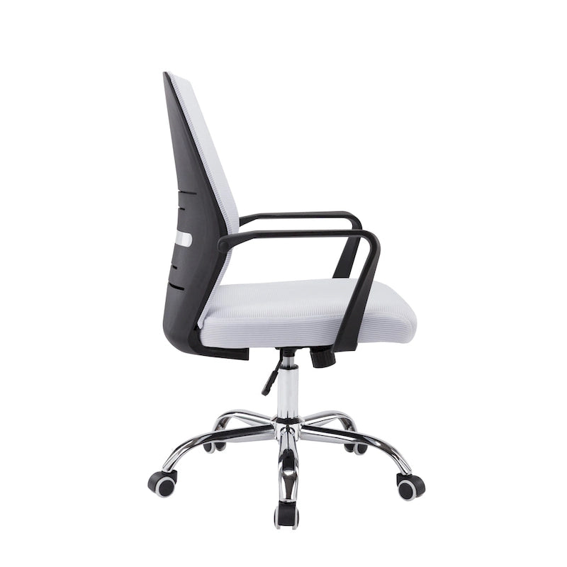 Sedia da ufficio ergonomica in rete, bianca / nera / acquamarina, girevole, 1 persona