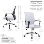 Sedia da ufficio ergonomica in rete, bianca / nera / acquamarina, girevole, 1 persona