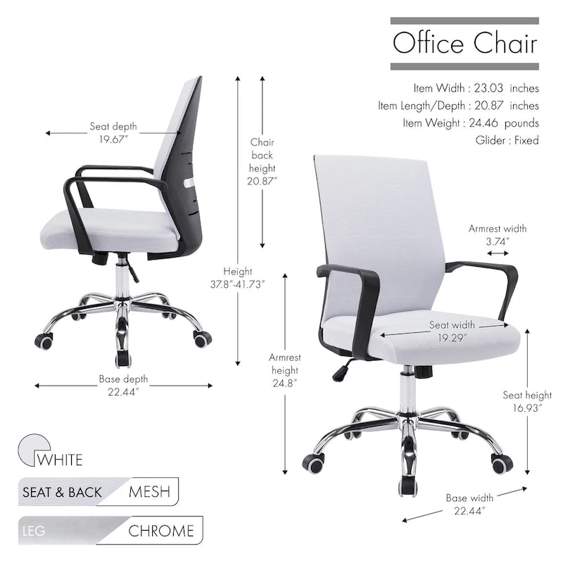Sedia da ufficio ergonomica in rete, bianca / nera / acquamarina, girevole, 1 persona