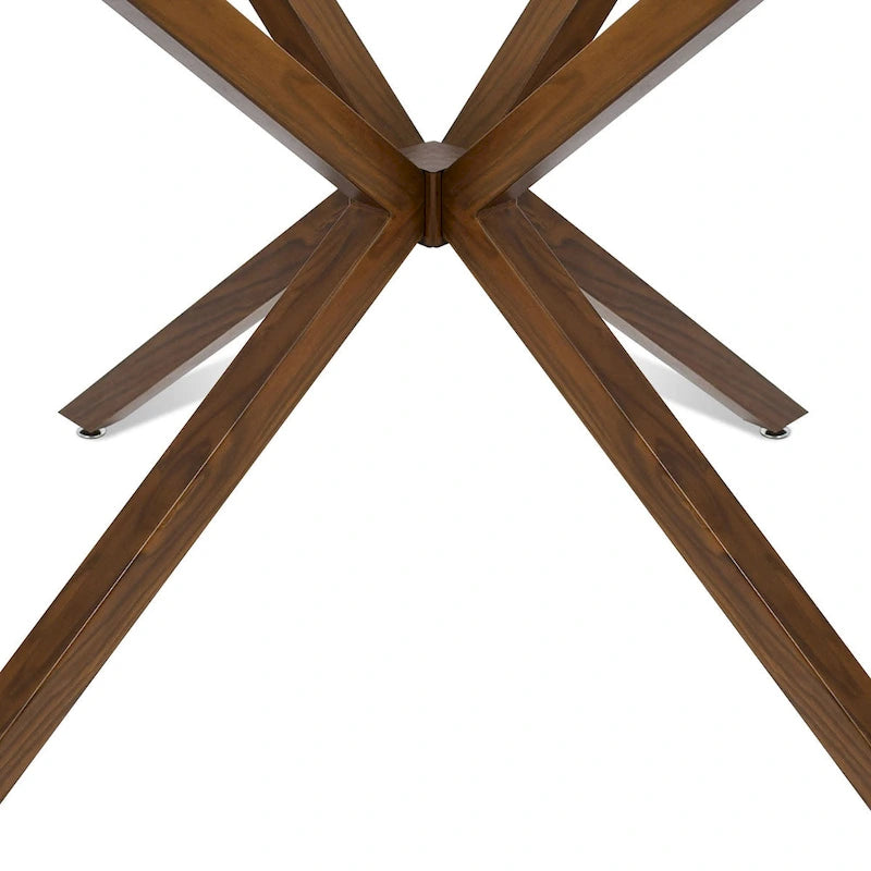 Tavolo da pranzo in vetro rotondo 39 Gamba in noce - 39 x 30 x 27