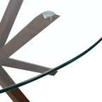 Tavolo da pranzo in vetro rotondo 39 Gamba in noce - 39 x 30 x 27
