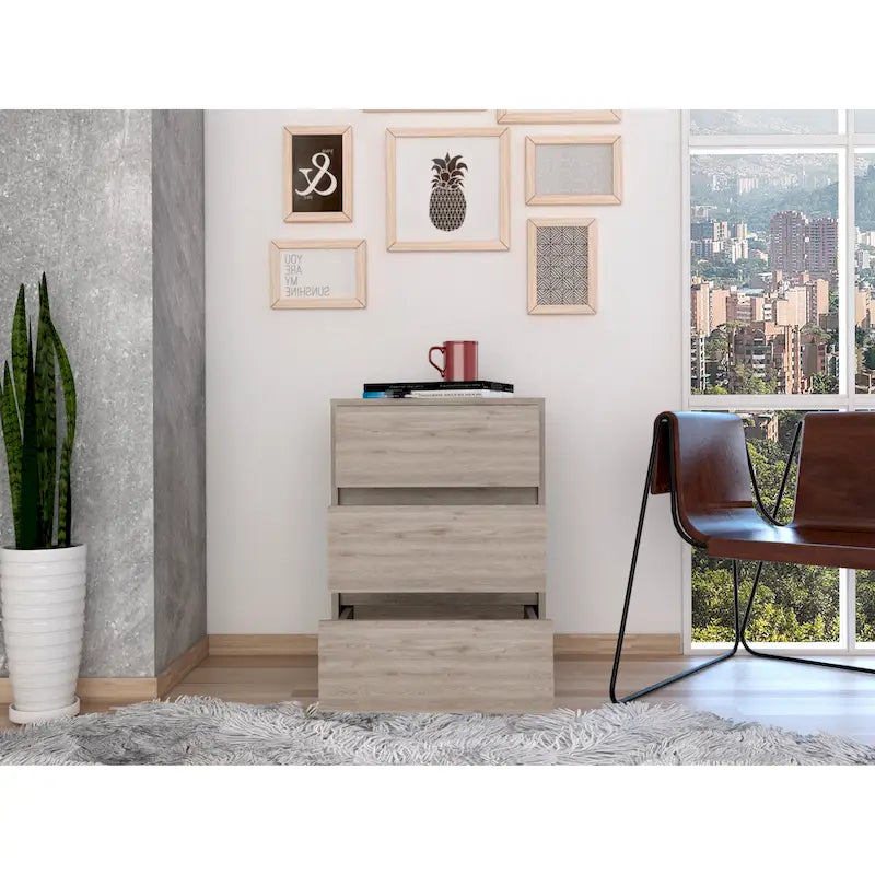 Classificatore mobile a 3 cassetti bianco/nero/grigio, 1 persona
