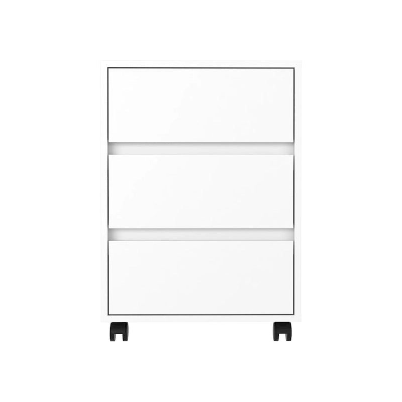 Classificatore mobile a 3 cassetti bianco/nero/grigio, 1 persona
