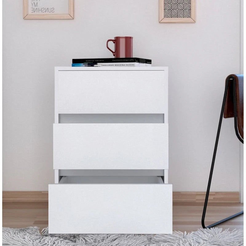 Classificatore mobile a 3 cassetti bianco/nero/grigio, 1 persona