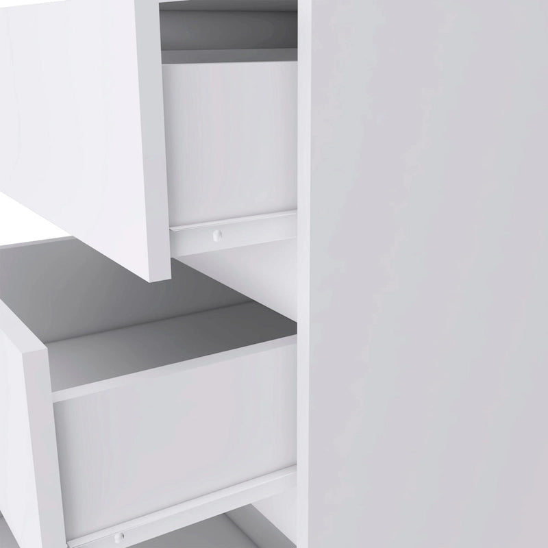 Classificatore mobile a 3 cassetti bianco/nero/grigio, 1 persona