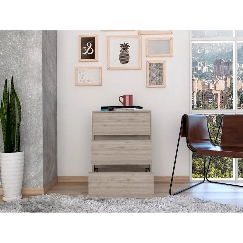 Classificatore mobile a 3 cassetti bianco/nero/grigio, 1 persona