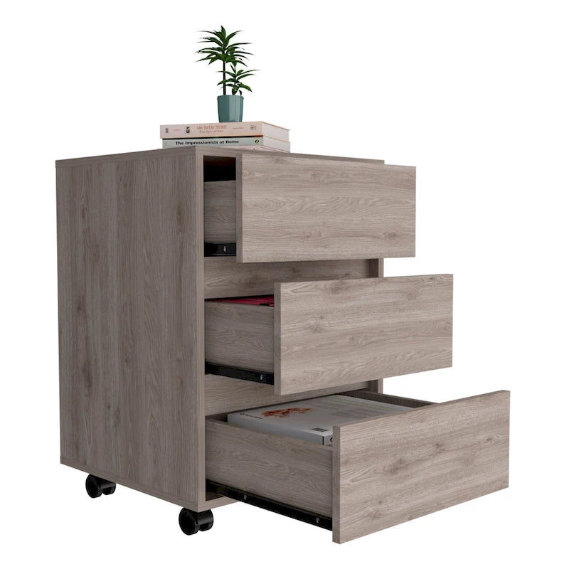 Classificatore mobile a 3 cassetti bianco/nero/grigio, 1 persona