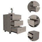 Classificatore mobile a 3 cassetti bianco/nero/grigio, 1 persona