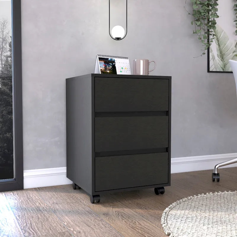 Classificatore mobile a 3 cassetti bianco/nero/grigio, 1 persona