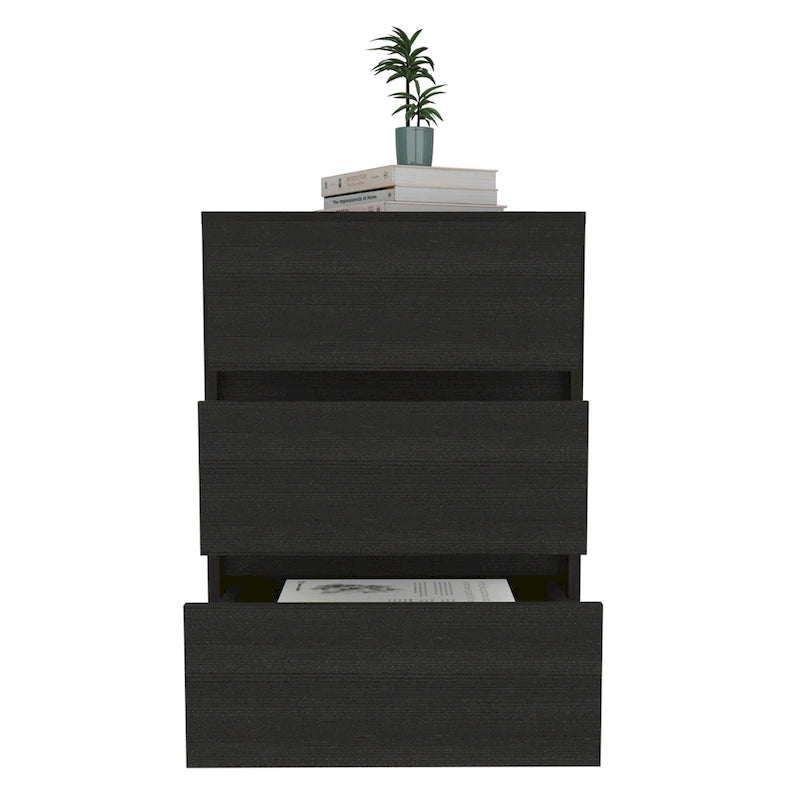 Classificatore mobile a 3 cassetti bianco/nero/grigio, 1 persona