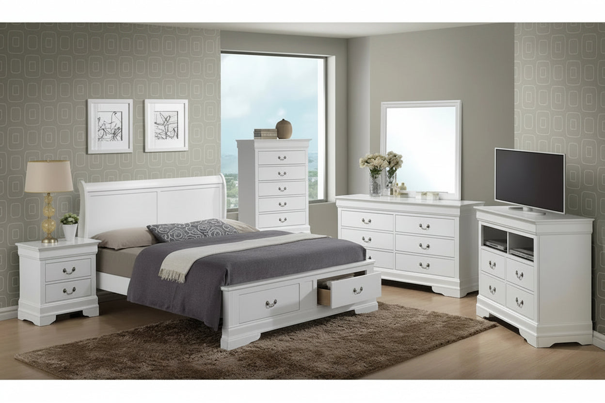 Letto a slitta Queen con contenitore – Rivestito, 5 colori, per 1-2 persone