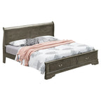 Letto a slitta Queen con contenitore – Rivestito, 5 colori, per 1-2 persone