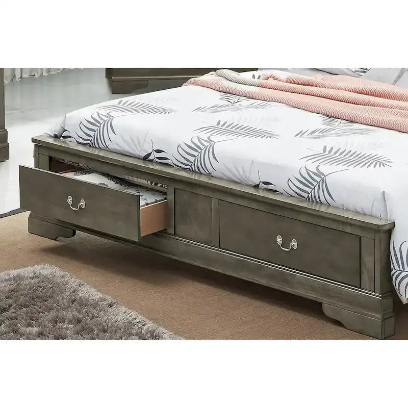 Letto a slitta Queen con contenitore – Rivestito, 5 colori, per 1-2 persone
