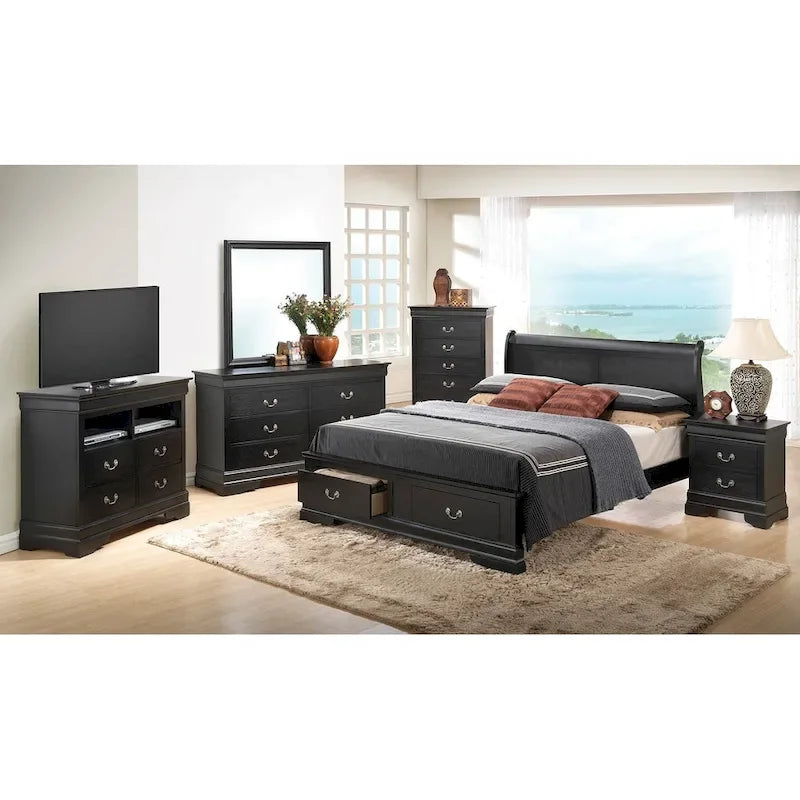 Letto a slitta Queen con contenitore – Rivestito, 5 colori, per 1-2 persone