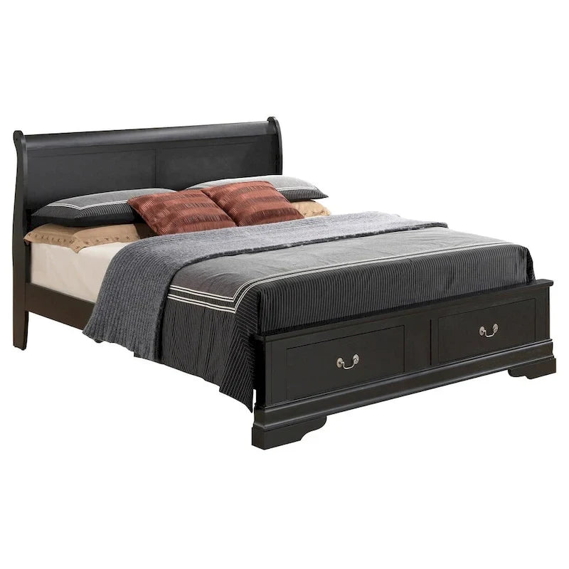 Letto a slitta Queen con contenitore – Rivestito, 5 colori, per 1-2 persone