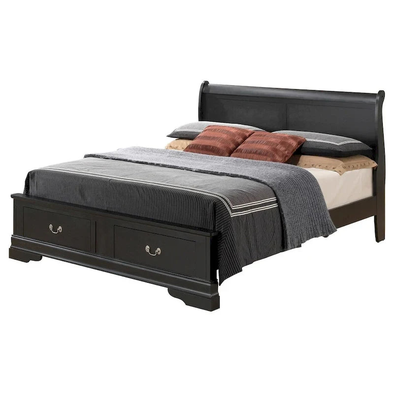 Letto a slitta Queen con contenitore – Rivestito, 5 colori, per 1-2 persone