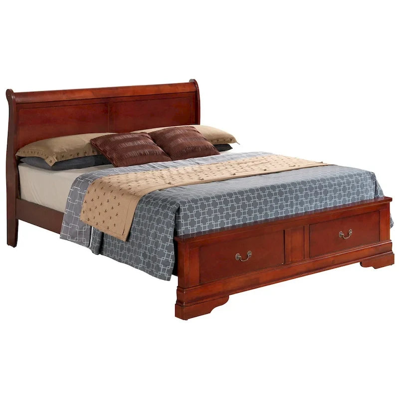 Letto a slitta Queen con contenitore – Rivestito, 5 colori, per 1-2 persone