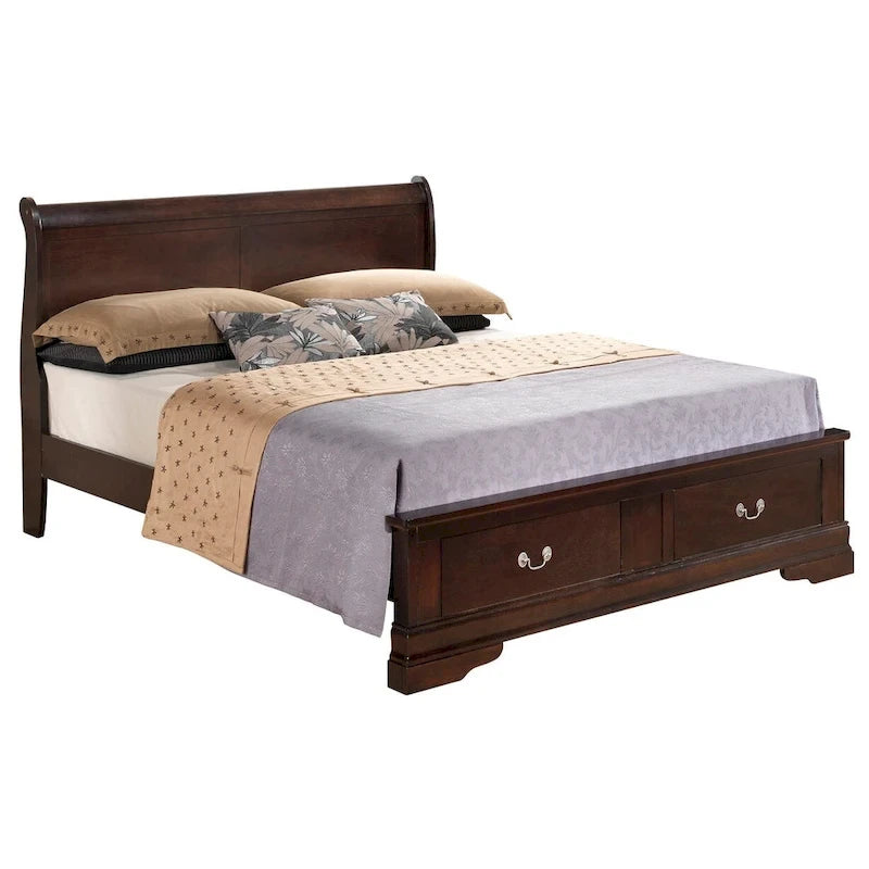 Letto a slitta Queen con contenitore – Rivestito, 5 colori, per 1-2 persone