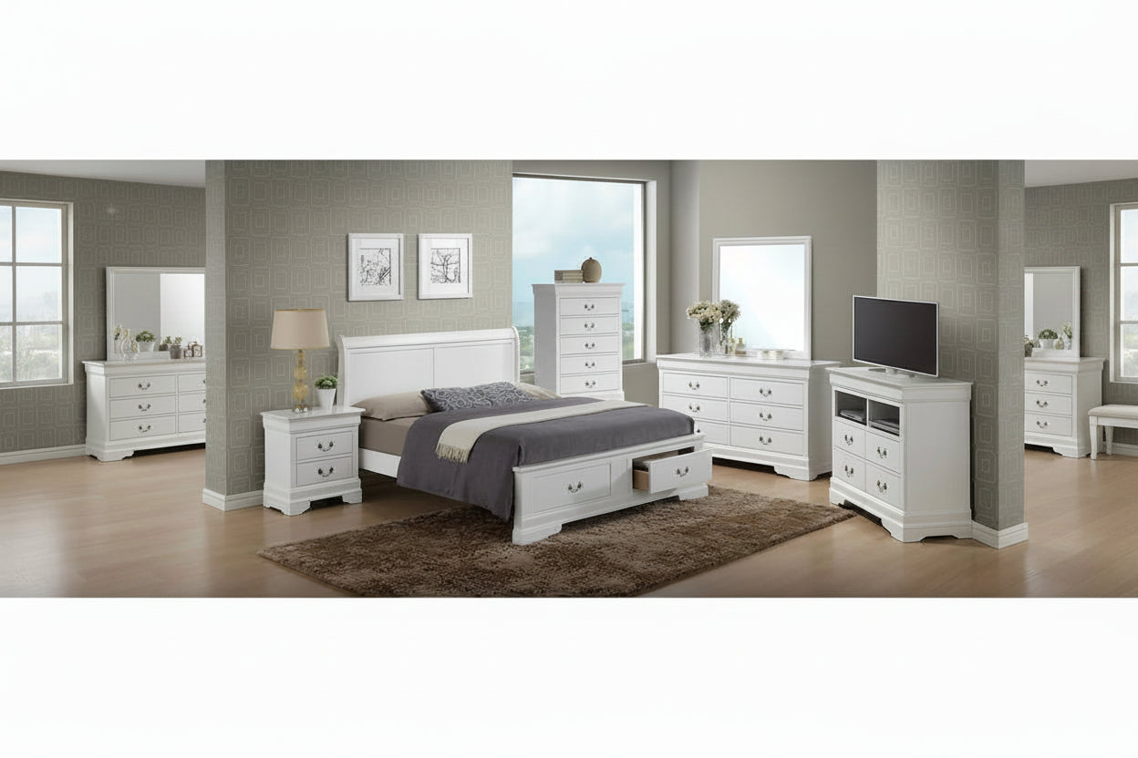 Letto a slitta Queen con contenitore – Rivestito, 5 colori, per 1-2 persone