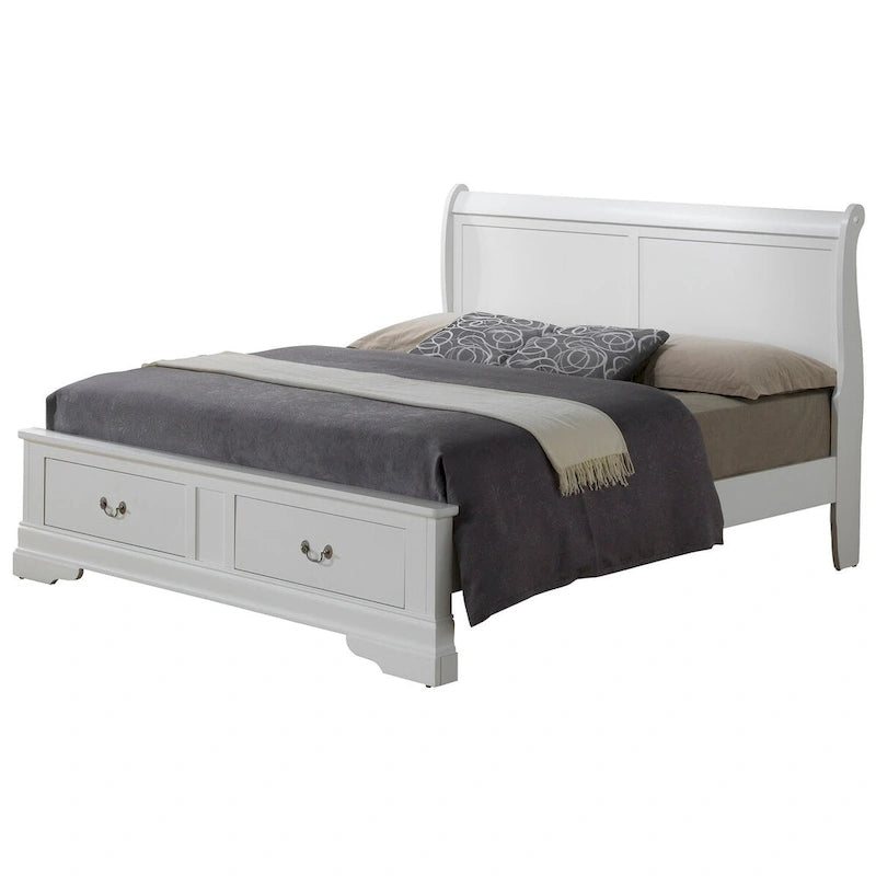 Letto a slitta Queen con contenitore – Rivestito, 5 colori, per 1-2 persone