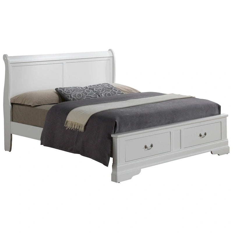 Letto a slitta Queen con contenitore – Rivestito, 5 colori, per 1-2 persone