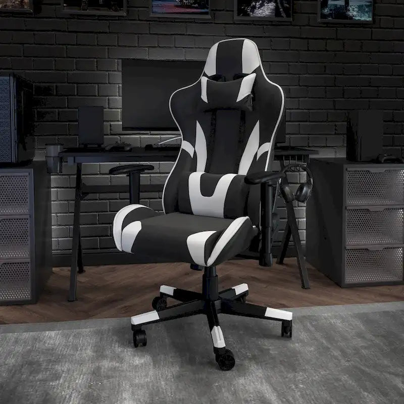 Sedia da gioco in stile racing, reclinabile, in similpelle, monoposto