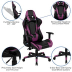 Sedia da gioco in stile racing, reclinabile, in similpelle, monoposto