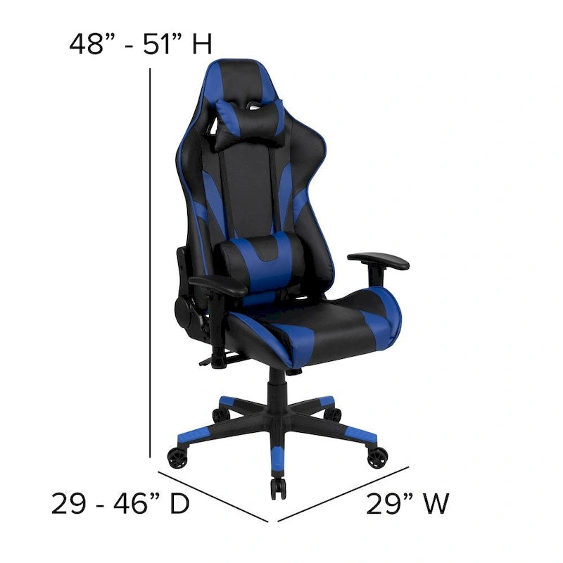 Sedia da gioco in stile racing, reclinabile, in similpelle, monoposto