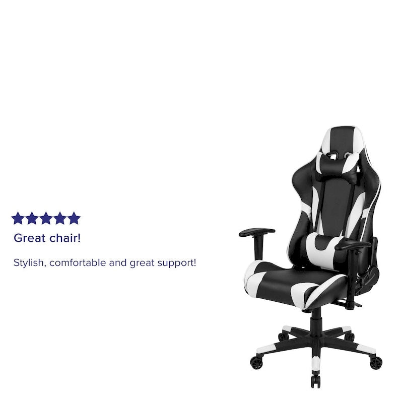 Sedia da gioco in stile racing, reclinabile, in similpelle, monoposto