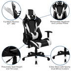 Sedia da gioco in stile racing, reclinabile, in similpelle, monoposto