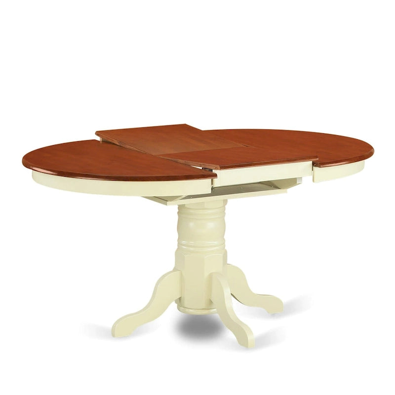 Tavolo da pranzo ovale con piedistallo a farfalla, nero/espresso/bianco panna e ciliegio, 4-6 posti