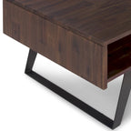 Tavolino da Caffè in Legno Massello e Metallo, Effetto Invecchiato / Naturale, 2 Posti — 122cm L × 56cm P × 46cm H