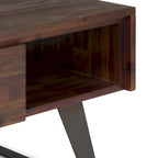 Tavolino da Caffè in Legno Massello e Metallo, Effetto Invecchiato / Naturale, 2 Posti — 122cm L × 56cm P × 46cm H