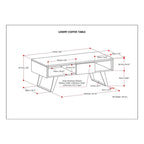Tavolino da Caffè in Legno Massello e Metallo, Effetto Invecchiato / Naturale, 2 Posti — 122cm L × 56cm P × 46cm H