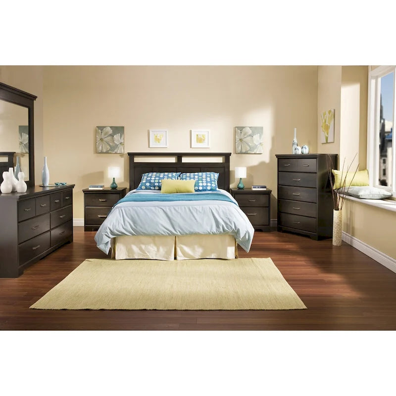 Comodino 2 cassetti stile cottage – multicolore, laminato, 1 persona