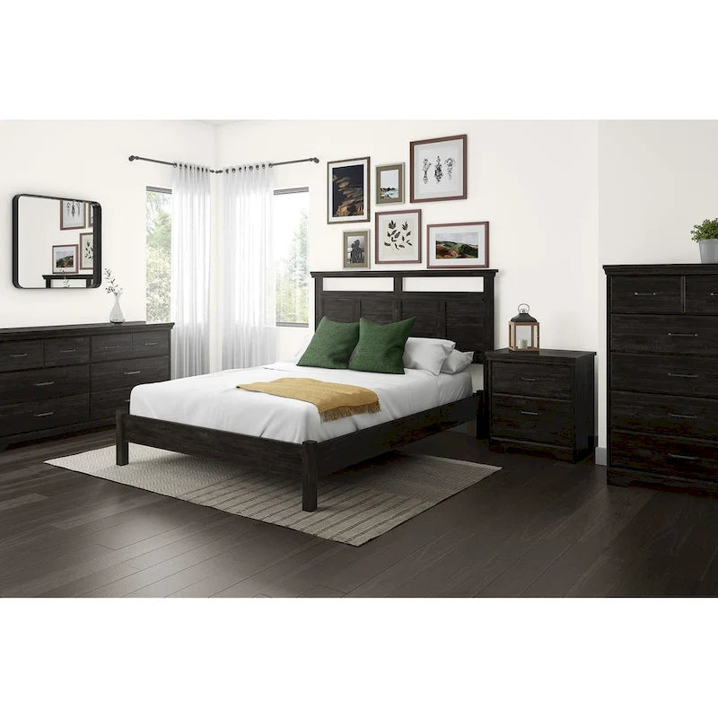 Comodino 2 cassetti stile cottage – multicolore, laminato, 1 persona