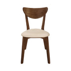 Sedia da pranzo Tan e Chestnut con schienale aperto, stile retrò, set da 6