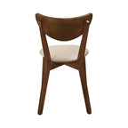 Sedia da pranzo Tan e Chestnut con schienale aperto, stile retrò, set da 6