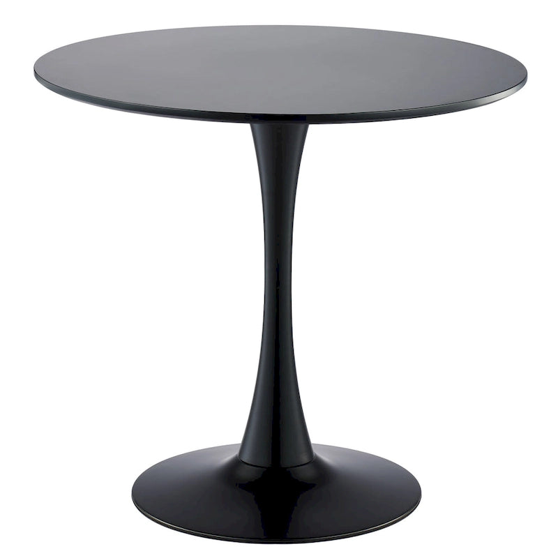 Tavolo da pranzo rotondo bianco/nero, base a tulipano, 2-4 posti