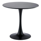 Tavolo da pranzo rotondo bianco/nero, base a tulipano, 2-4 posti