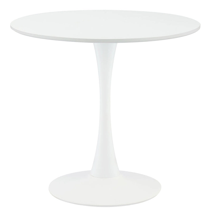 Tavolo da pranzo rotondo bianco/nero, base a tulipano, 2-4 posti