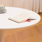 Tavolo da pranzo rotondo bianco/nero, base a tulipano, 2-4 posti