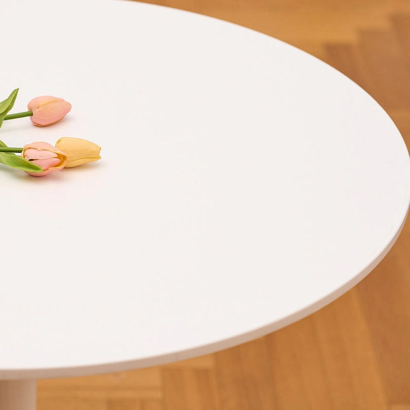 Tavolo da pranzo rotondo bianco/nero, base a tulipano, 2-4 posti