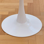 Tavolo da pranzo rotondo bianco/nero, base a tulipano, 2-4 posti
