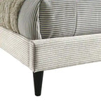 Letto a piattaforma Queen imbottito con testiera – Rosa / Crema / Grigio