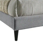 Letto a piattaforma Queen imbottito con testiera – Rosa / Crema / Grigio